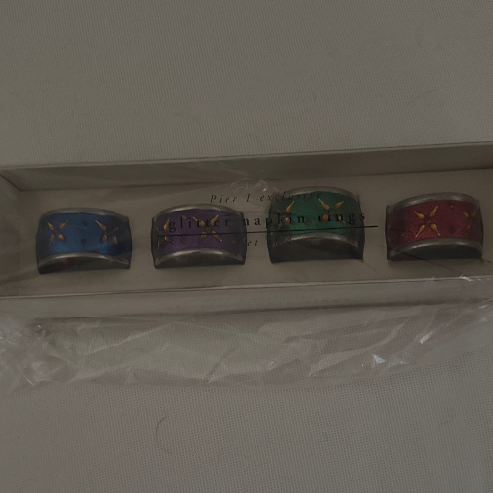 Pier 1 Multicolor Napkin Rings Set - Picture 2 of 2